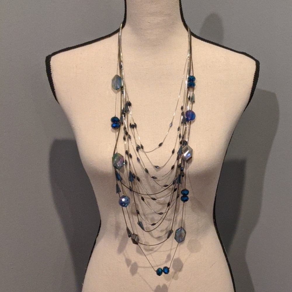 Charming Charlie | Silver and Blue Necklaces